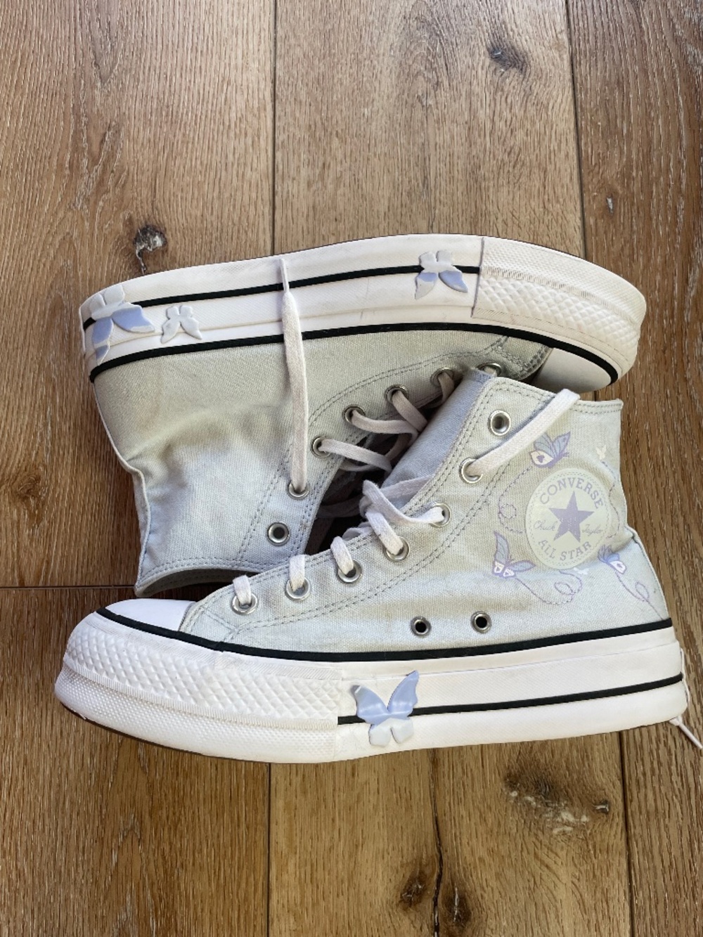 Converse All Star Lift Platform Butterflies Women's High-Top Size 8.5